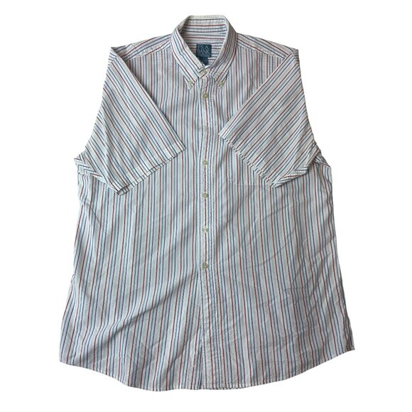 Jos.A.Bank Mens Button-Up Short-Sleeve Shirts Multi-Color Striped Sz L - Picture 6 of 11